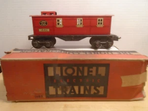 1933-42 VINTAGE PREWAR LIONEL #1682 0 GAUGE RED CABOOSE VERY GOOD CONDITION - Picture 1 of 6