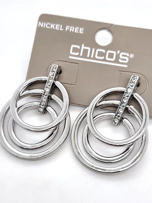 Chico's分层戒指水晶耳环 — 第 1/4 张图片