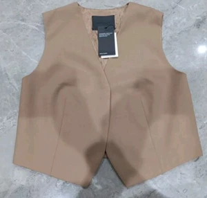 M&S AUTOGRAPH Wool Blend Tailored Waistcoat Size 10 NEUTRAL - Picture 1 of 7