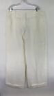NWT Burberry London Womens Linen Blend Pants Cuffed White Size US 14 UK 16.