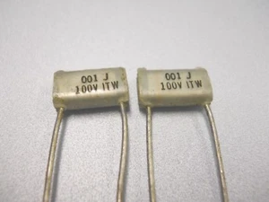 .001 uF 100 Volt Polystyrene Capacitor(NOS, New Old Stock)(QTY 20 ea)P511 - Picture 1 of 3