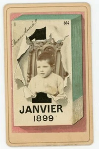 PHOTO CDV photographie, Bonne année 1899 montage calendrier - Picture 1 of 2