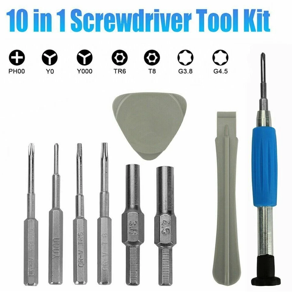 For Nintendo Switch SNES N64 NES Wii Triwing Screwdriver Repair Tool Kit 10 in 1 - Image 1 of 4