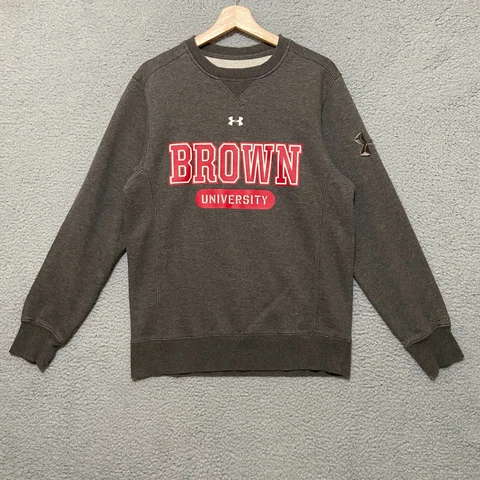 Under Armour Brown University Crewneck Sweatshirt Adult Small Gray Red Pullover Cover