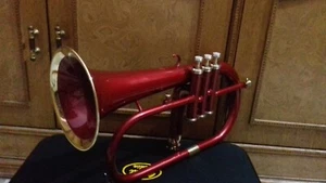 BRANDNEU ROTMESSING FINISH Bb FLÜGELHORN + GRATIS ETUI + MUNDSTÜCK - Bild 1 von 5