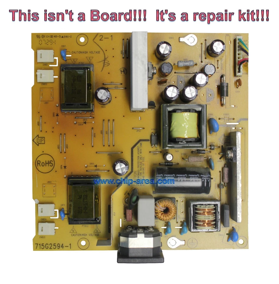 Repair Kit Capacitors For Philips 170S8FB/27 Power Supply Board 715G2594-1 - Image 1 of 1