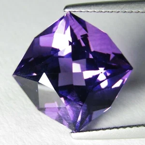 8.83Ct Fine Quality 100% Natural Amethyst 13.2mmCushion Custom Cut Loose Gem VDO - Picture 1 of 4
