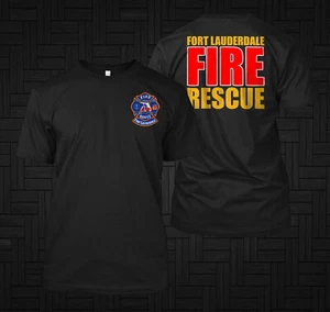 Neu FORT LAUDERDALE Fire Firefighter - Custom Herren T-Shirt hinten und vorne Tee - Bild 1 von 4