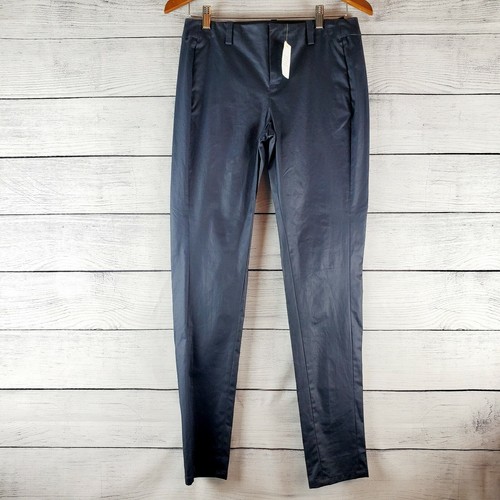 Pantalone donna Kate Spade Saturday blu scuro Easy Modern rivestito taglia 2 nuovo con etichette $120