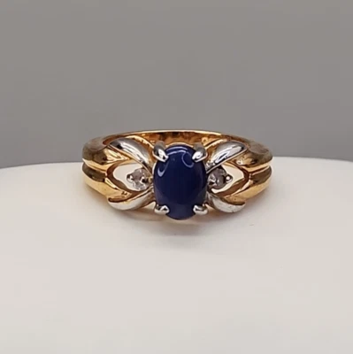 Star Sapphire Ring Blue Stone Gold Filled Small Sz 4 Signed - Image 1 of 4