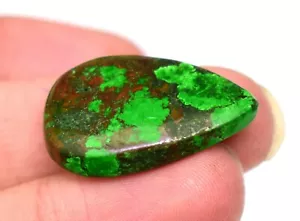 Natural Certified Green Turquoise Cabochon 16.85 Ct Loose Gemstone - Picture 1 of 5
