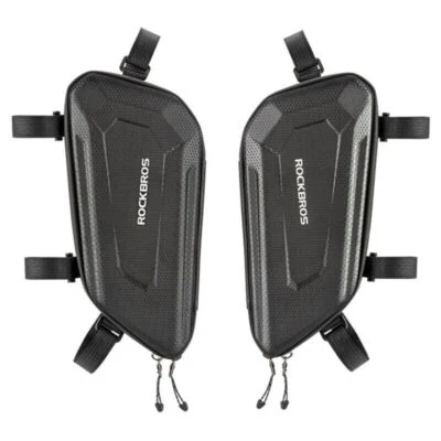 ROCKBROS Bolsas de herramientas para motocicletas EVA carcasa dura marco triangular paquetes de almacenamiento laterales cremallera 1,5 L