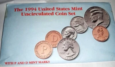 1994 US Mint 10 Coin Uncirculated Set Complete Philadelphia & Denver OGP & COA - Image 1 of 4