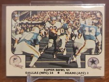 1977 Fleer Team Action SUPER BOWL VI SBVI Cowboys Dolphins #62