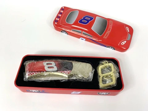 Vintage NASCAR Dale Earnhardt Jr #8 Collectible Pocket Knife & Key Chain Set Cover