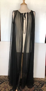 Formfit Rogers abito lungo negligee nero trasparente vintage senza maniche 20223 - Foto 1 di 9
