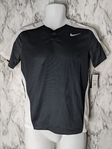 Nike Team Baseball Jersey Black Boy's Youth M Medium Practice Shirt Game Henley - Bild 1 von 9
