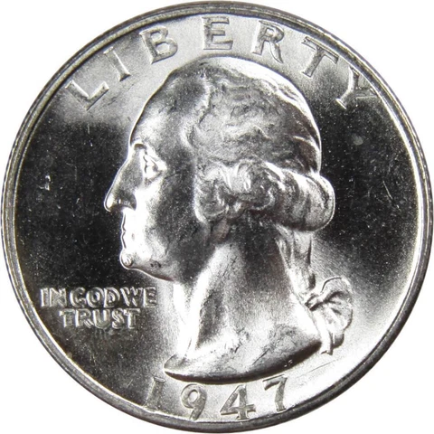 1947 S Washington Quarter BU Uncirculated Mint State 90% Silver 25c US Coin Cover