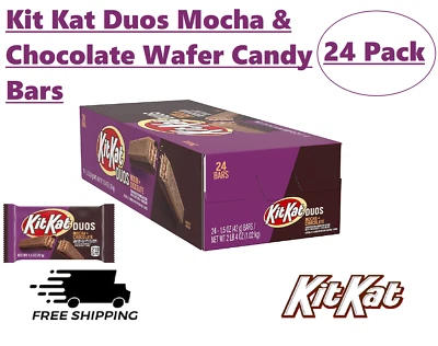 Kit Kat Duos Mocha & Chocolate Wafer Candy Bars, 1.5 Oz, Pack of 24  - Image 1 of 4