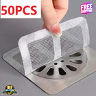 50PCS Anti-Clog Floor Drain Stickers for Kitchen Bathroom Hair Filter
