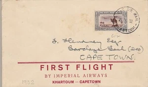 1932, FIRST FLIGHT Khartoum-Capetown Muller 31 - Picture 1 of 1