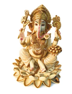 Estatua de Lord Ganesha ídolo Ganpati Ganesha mármol 12 pulgadas (VENDEDOR DEL REINO UNIDO) - Imagen 1 de 3