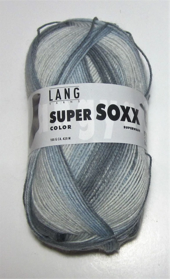 100g ball LANG SUPER SOXX COLOR sock knitting yarn #901 0165 SHADES OF GREY - Image 1 of 1