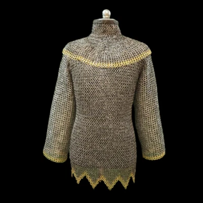 Camisa Cota de Malla 9MM Anillo Plano Cúpula Remachada Con Anillo Sólido Acero Inoxidable Foto 1 de 4