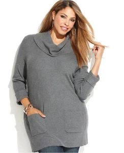 Suéter INC International Concepts Damas Cuello Capucha Talla Grande 0X - Imagen 1 de 5