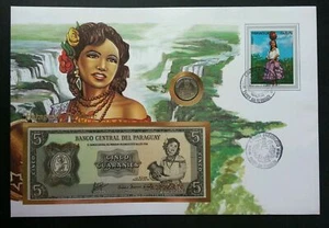 [SJ] Paraguay Folklore 1973 Lady Flower Nature FDC (banknote coin cover) - Picture 1 of 11