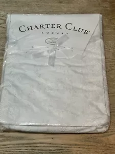NEW - TOVAGLIA CHARTER CLUB LUSSO COTONE HELENA PIZZO OBLUNGA BIANCA 60”x90” - Foto 1 di 5