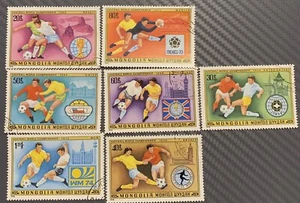 Mongolia Stamps Used Themed Football X 7 - Picture 1 of 1