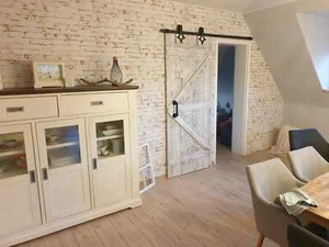 Hängetür, Schiebetür,Tür, Barn Door, Chabby Chick Weiß inkl. Rollen & Schiene - Bild 1 von 15