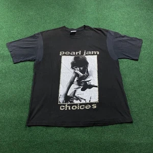 Vintage Pearl Jam Shirt Mens XL Black 90S Rock Band Choices Tee 1992 USA MADE - Picture 1 of 12