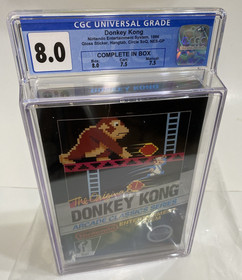 GLOSS NES-GP Donkey Kong 2nd Print feat. Jumpman Mario CGC 8.0 CiB NOT SEALED