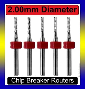 2.00mm Router Bit Carbide 1/8" Shank Chip Breaker Flute FIVE Pieces CNC urc158 - Picture 1 of 5