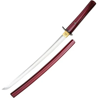 Espada Komoran Wakizashi 20" Acabado Satinado Hoja de Acero Inoxidable Mango de Madera Roja Foto 1 de 4