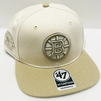'47 Brand Boston Bruins Sierra Natural Captain Snapback Hat Cap Beige NHL Hockey - Image 1 of 4
