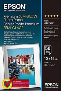 Epson Fotopapier Premium Semigloss 10x15 50Blatt S041765 & C13S042153 Premium gl - Bild 1 von 2