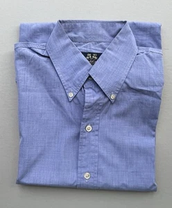 WILLIS AND GEIGER Men’s Dress Shirt Blue Cotton, Gusseted Sleeves, 16/34 NEW - Picture 1 of 4