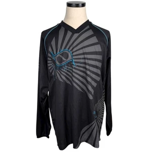 MSR schwarz Y2K Grafik Langarm Trikot XL 100% Polyester Made in Taiwan - Bild 1 von 18