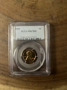 1959 Lincoln Cent 1C PCGS PR67 RD - Picture 1 of 2