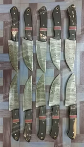 10 Stck. Lot 8" Handgeschmiedet Damast Stahl Skinner Messer Stier/Büffel Horn Griff - Bild 1 von 4