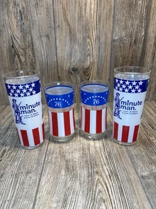 Lot Of 4 Patriotic 76 / Minute Man Tumbler Drinking Glasses - Picture 1 of 12