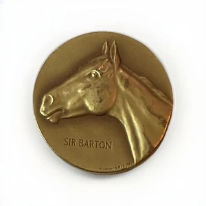 SIR BARTON Medal 24k GOLD over .999 SILVER * 1919 Triple Crown Winner * - Picture 1 of 2