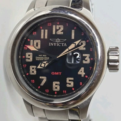 Invicta Men's Russian Aviator Black Dial GMT Watch 53.5mm Black 20228 - image 1 of 4