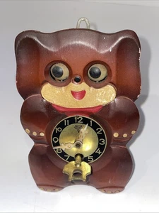 Vintage Mi-ken Aufziehpendel Hundeuhr mit beweglichen Augen ohne Pendel - Bild 1 von 8