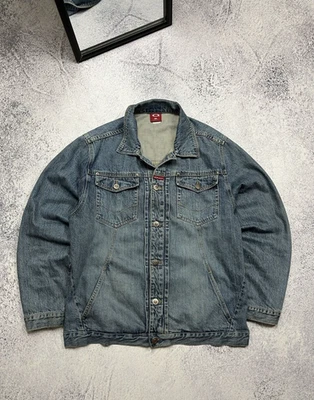 Crazy Vintage 00’s Oakley Industries Denim Jeans Trucker Jacket Y2k Men's Sz XL - Image 1 of 4