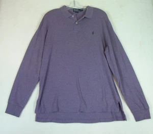Polo Ralph Lauren Herren Large Langarm Lila Henley Hemd Pony Logo - Bild 1 von 8