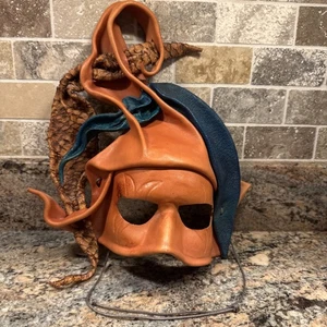 Handcrafted Leather MASQUERADE Ball Mask, MARDI GRAS Jester Mask - Picture 1 of 7